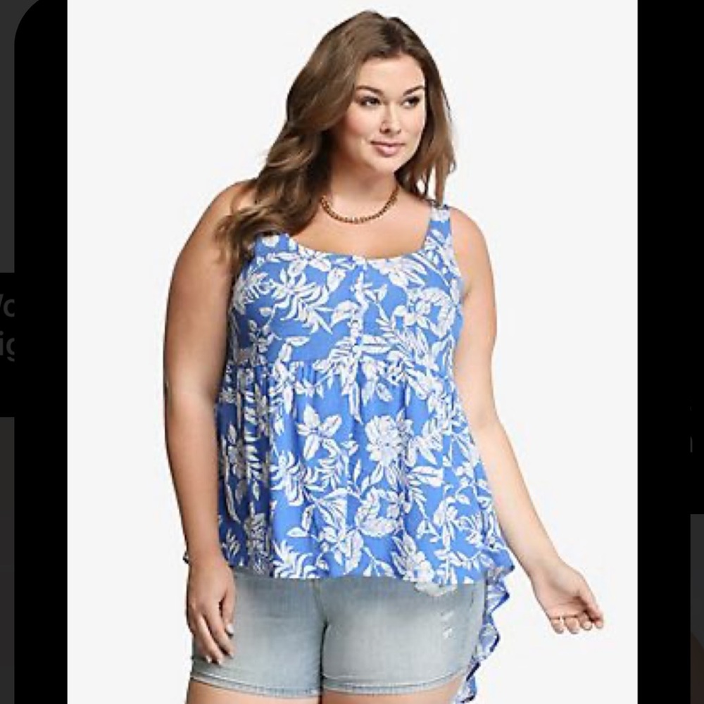 Hawaiian Print hi-lo tank
